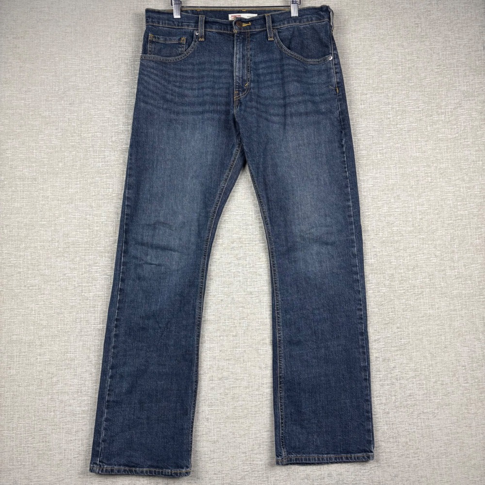 Signature by Levis Mens 32x30 Bootcut Jeans Dark Washed Denim *Vintage Styled*